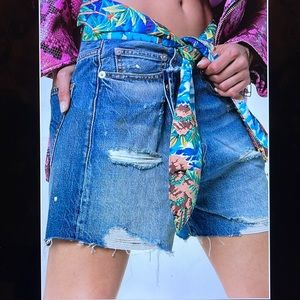NWT R13 Jasper Tie Waist Cross Over Denim Shorts
